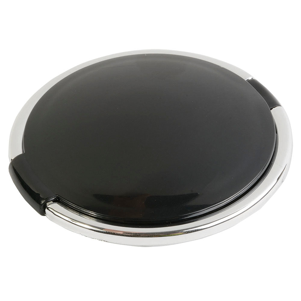 ABS double magnifying handbag mirror. Product size DIAM: 6,6 CM
