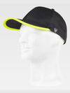 6 PANEL CURVED VISOR HAT WITH CONTRAST VISOR EDGE - Black/Yellow / XS