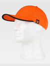 6 PANEL CURVED VISOR HAT WITH CONTRAST VISOR EDGE - Orange/Black / XS
