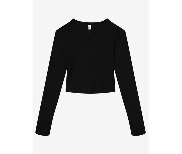 WOMEN'S MICRO RIB LONG SLEEVE BABY TEE