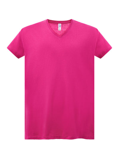 WOMEN'S SHORT SLEEVE T-SHIRT V NECK CURVES