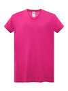 WOMEN'S SHORT SLEEVE T-SHIRT V NECK CURVES