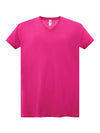 WOMEN'S SHORT SLEEVE T-SHIRT V NECK CURVES