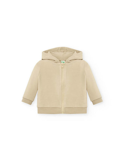 LIGHTWEIGHT FRENCH TERRY BABY HOOD AND ZIP SWEATSHIRT