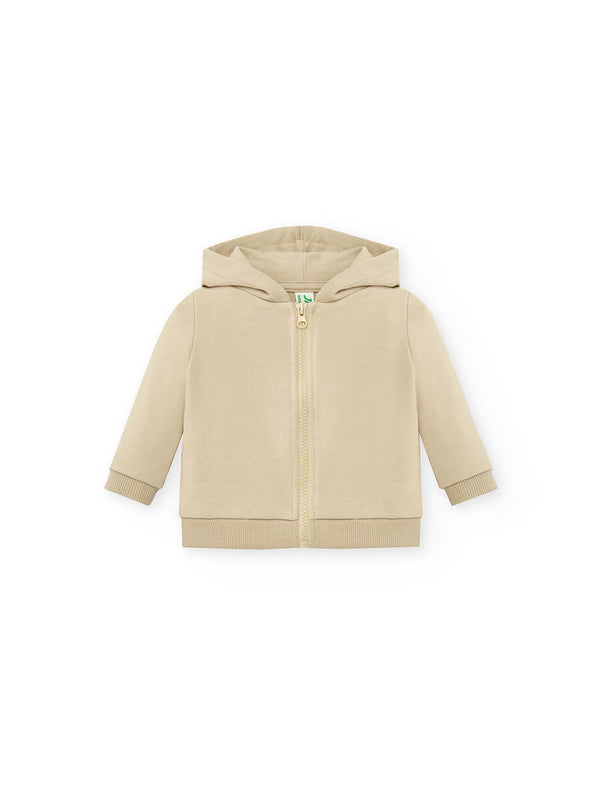 LIGHTWEIGHT FRENCH TERRY BABY HOOD AND ZIP SWEATSHIRT