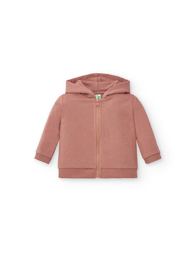 LIGHTWEIGHT FRENCH TERRY BABY HOOD AND ZIP SWEATSHIRT