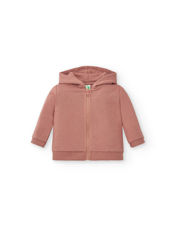 LIGHTWEIGHT FRENCH TERRY BABY HOOD AND ZIP SWEATSHIRT
