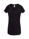 WOMEN'S SHORT SLEEVE V-NECK T-SHIRT URBAN SLUB
