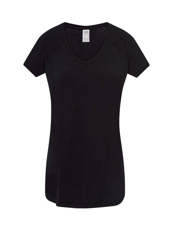 WOMEN'S SHORT SLEEVE V-NECK T-SHIRT URBAN SLUB