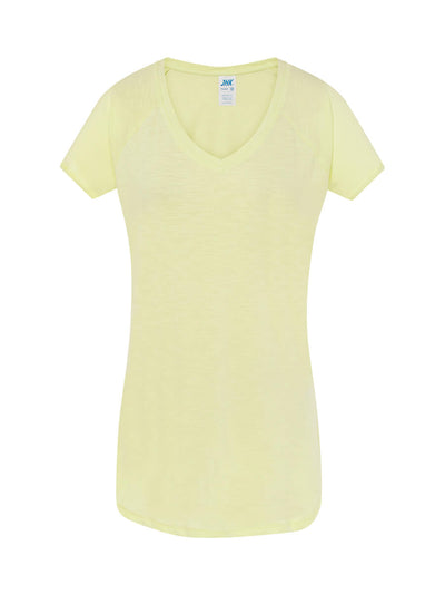 WOMEN'S SHORT SLEEVE V-NECK T-SHIRT URBAN SLUB