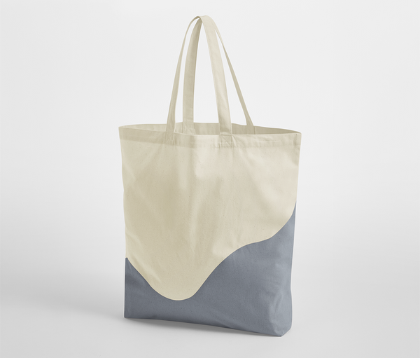 ORGANIC COTTON WAVE PRINT MAXI TOTE