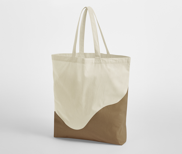 ORGANIC COTTON WAVE PRINT MAXI TOTE