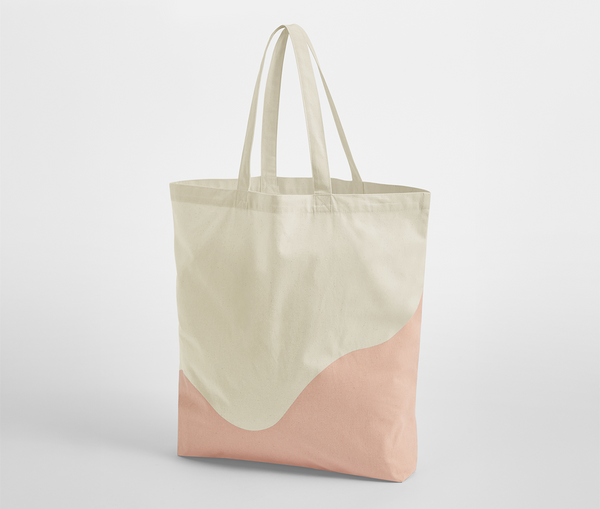 ORGANIC COTTON WAVE PRINT MAXI TOTE