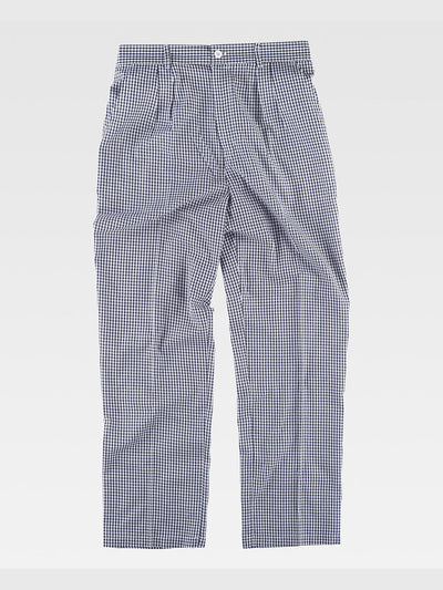 CHEF TROUSERS IN CHECKED FABRIC - Chequered White/Blue / S