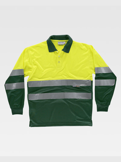CLASS 1 HIGH VISIBILITY LONG SLEEVE POLO SHIRT - Yellow/Green / S