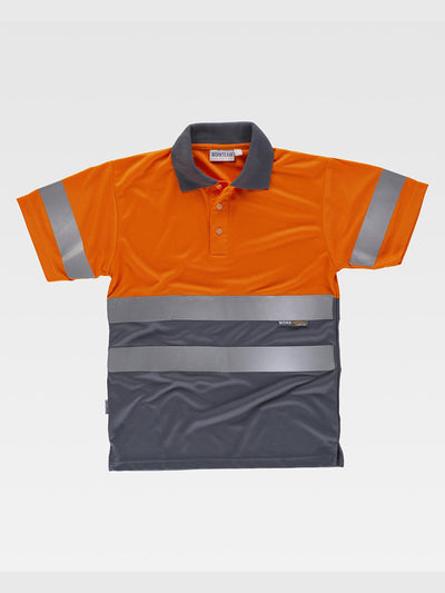 CLASS 1 HIGH VISIBILITY SHORT SLEEVE POLO SHIRT - Orange/Gray / S