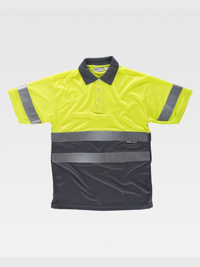 CLASS 1 HIGH VISIBILITY SHORT SLEEVE POLO SHIRT - Yellow/Gray / S