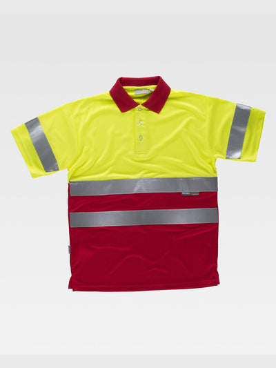 CLASS 1 HIGH VISIBILITY SHORT SLEEVE POLO SHIRT - Yellow/Red / S