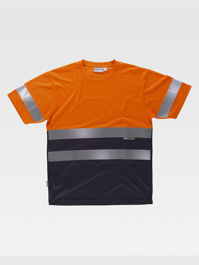 CLASS 1 HIGH VISIBILITY SHORT SLEEVE T-SHIRT - Orange/Marine / M