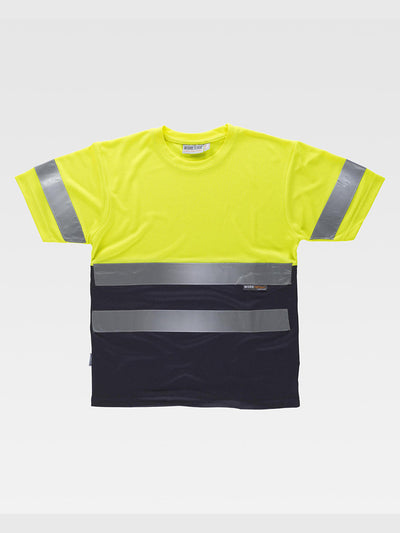 CLASS 1 HIGH VISIBILITY SHORT SLEEVE T-SHIRT - Yellow/Marine / S