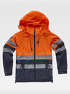 CLASS 1 HIGH VISIBILITY SOFTSHELL WITH HOOD - Marine/Orange / M