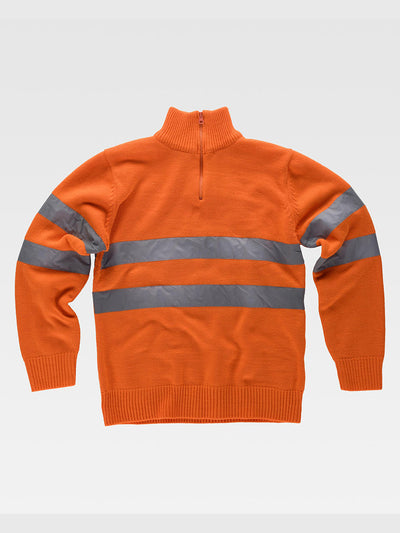 CLASS 2 HIGH VISIBILITY HALF ZIP SWEATER - Orange / L