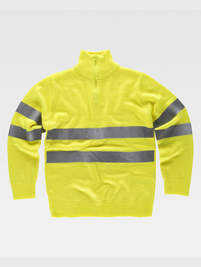 CLASS 2 HIGH VISIBILITY HALF ZIP SWEATER - Yellow / S