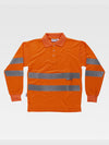CLASS 2 HIGH VISIBILITY LONG SLEEVE POLO SHIRT - Orange Fluorescent / S