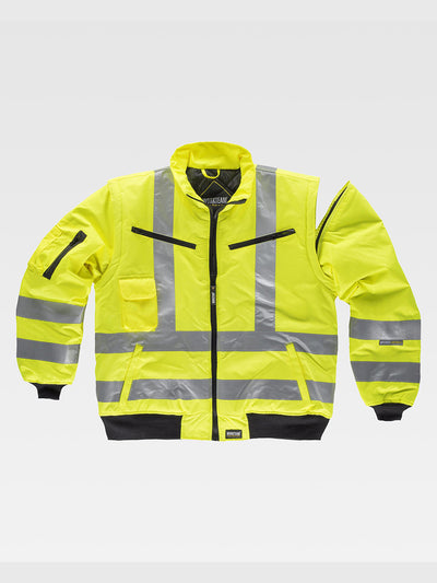 CLASS 3 HIGH VISIBILITY JACKET WITH DETACHABLE SLEEVES - Yellow / S