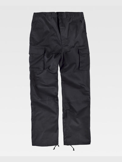 HIGH RESISTANCE MULTI-POCKET WORK TROUSERS - Black / S