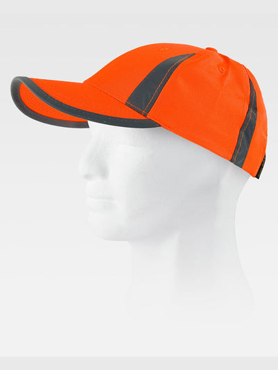 HIGH VISIBILITY 6 PANEL CURVED VISOR HAT - Orange / XS