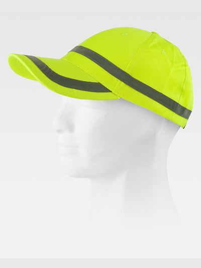 HIGH VISIBILITY 6 PANEL CURVED VISOR HAT - Yellow / XS