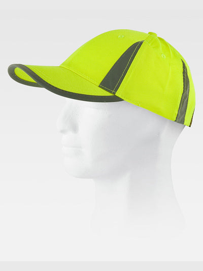 HIGH VISIBILITY 6 PANEL CURVED VISOR HAT - Yellow / XS