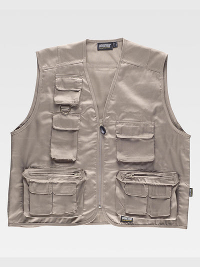 LIGHTWEIGHT MULTIPOCKET VEST - Beige / M