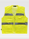 LIGHTWEIGHT MULTIPOCKET VEST WITH HIGH VISIBILITY AND REFLECTIVE BANDS - Yellow Fluorescent / S