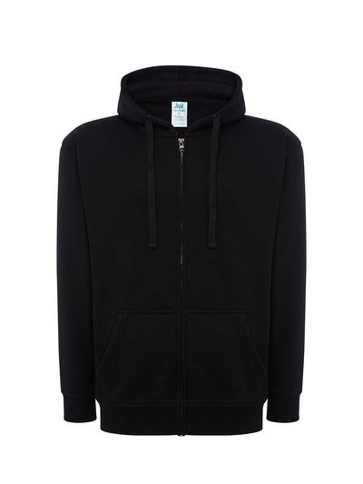 MEN’S LIGHTWEIGHT FRENCH TERRY HOODED ZIP-UP SWEATSHIRT - BK / S