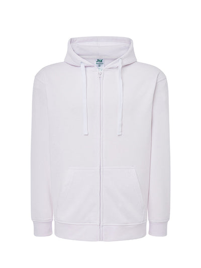 MEN’S LIGHTWEIGHT FRENCH TERRY HOODED ZIP-UP SWEATSHIRT - WH / S
