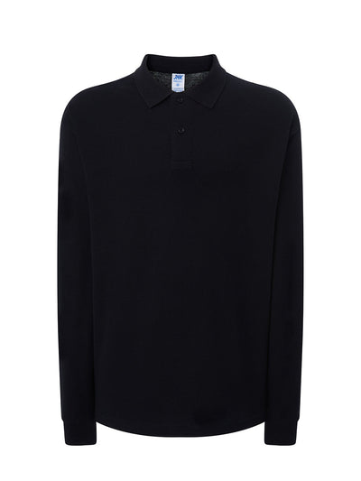 MEN’S REGULAR LONG SLEEVE POLO SHIRT - BK / XS