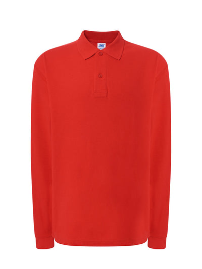 MEN’S REGULAR LONG SLEEVE POLO SHIRT - RD / XS