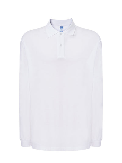 MEN’S REGULAR LONG SLEEVE POLO SHIRT - WH / XS