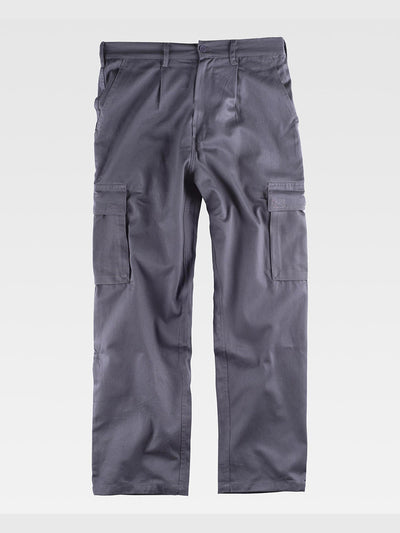 MULTI-POCKET COTTON WORK TROUSERS - Dark Gray / S