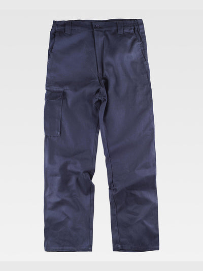 MULTI-POCKET COTTON WORK TROUSERS - Marine / S