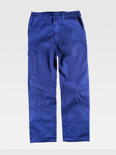 MULTI-POCKET COTTON WORK TROUSERS - Royal Blue / L