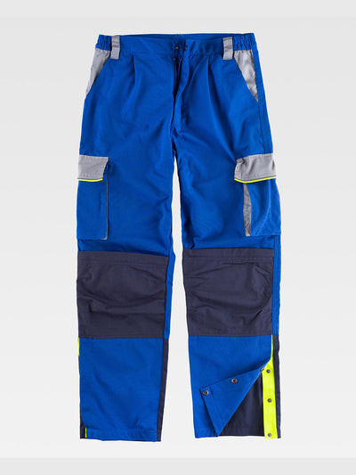 MULTI-POCKET WORK TROUSERS KNEE PROTECTION REINFORCEMENTS IN THE BUTTOCKS - Royal Blue / M