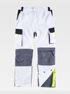 MULTI-POCKET WORK TROUSERS KNEE PROTECTION REINFORCEMENTS IN THE BUTTOCKS - White / M