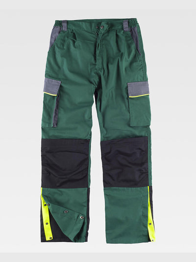 MULTI-POCKET WORK TROUSERS KNEE PROTECTION REINFORCEMENTS IN THE BUTTOCKS - Green / M