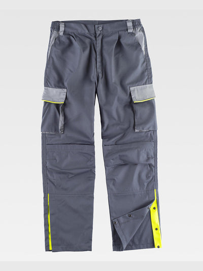 MULTI-POCKET WORK TROUSERS KNEE PROTECTION REINFORCEMENTS IN THE BUTTOCKS - Dark Gray/Gray / M