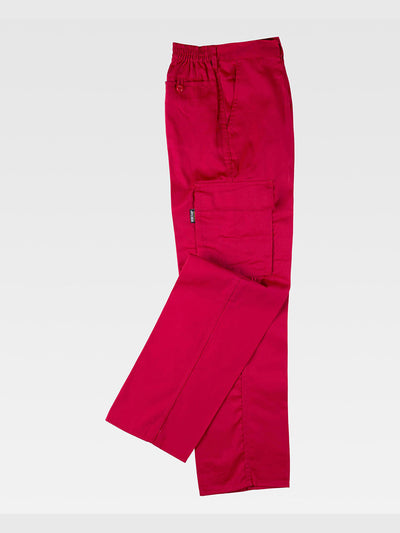 MULTI-POCKET WORK TROUSERS - Red / S