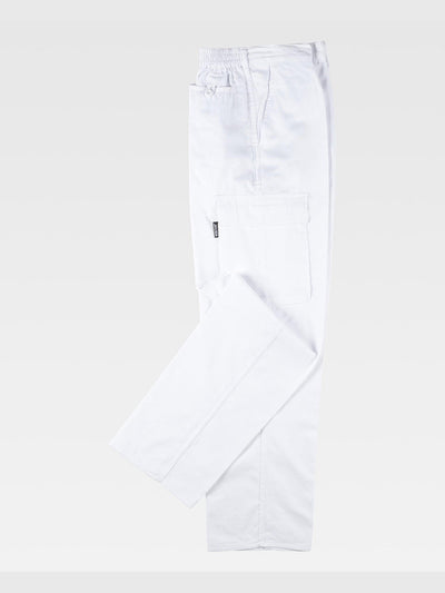MULTI-POCKET WORK TROUSERS - White / S