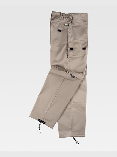 MULTI-POCKET WORK TROUSERS WITH DETACHABLE LEGS - Beige / S